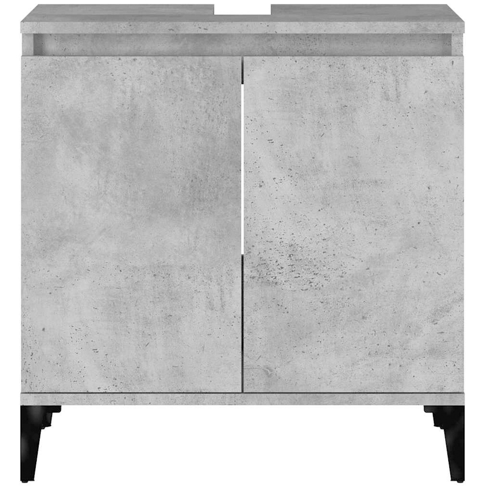 vidaXL 2 Door Grey Wood Washbasin Cabinet Image 5