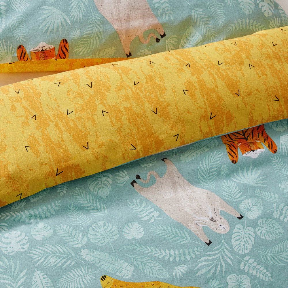 little furn. Wild Friends Toddler Blue Kids Duvet Cover Set Image 3