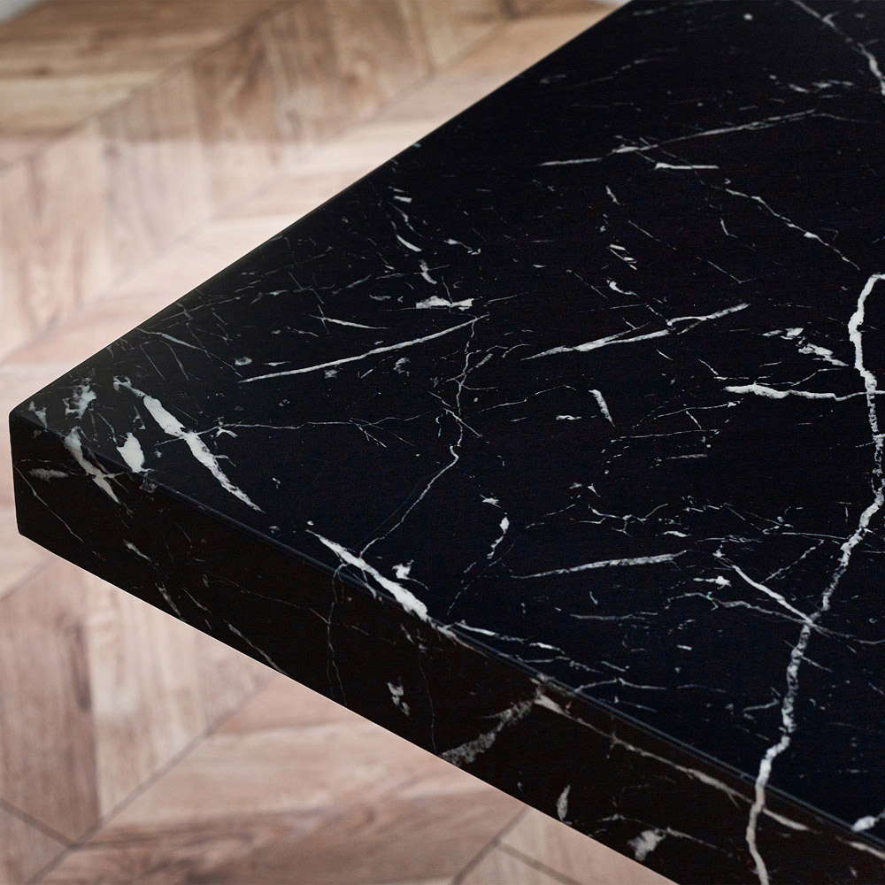 Julian Bowen Rome 6 Seater Marble Effect Dining Table Black Image 6
