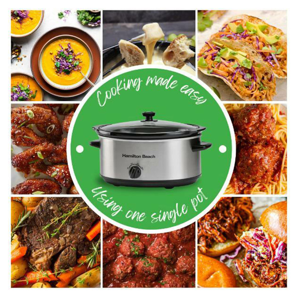 Hamilton Beach HBSC070S Silver 6.5L Slow Cooker Image 5