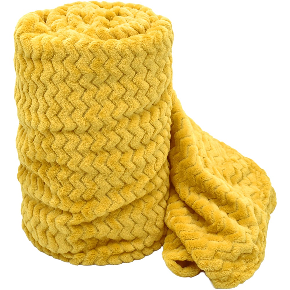 Velosso Ochre Moda Plush Throw 150 x 200cm Image 1