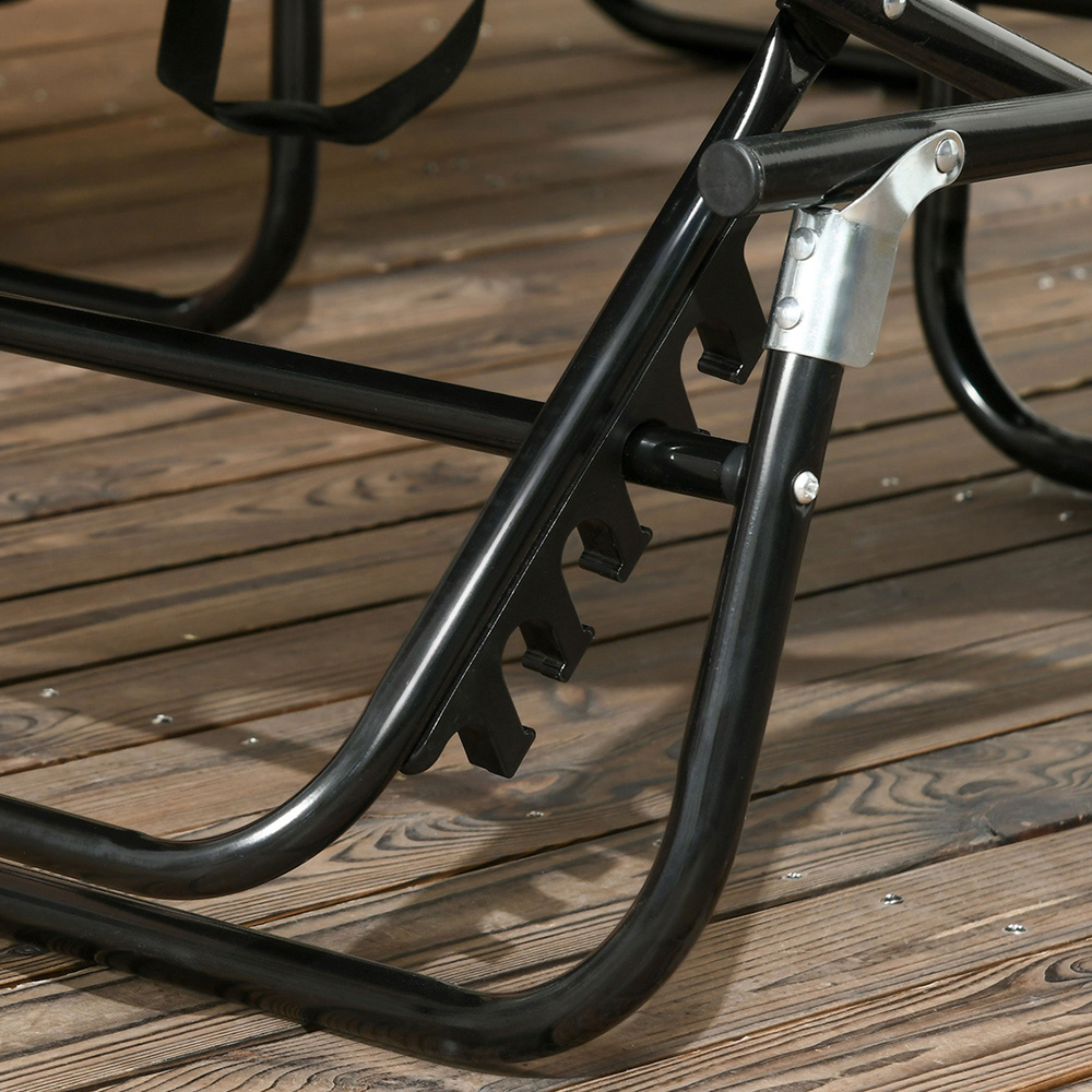 Outsunny Set of 2 Blue Adjustable Folding Sun Lounger with Sunshade Roof Image 3