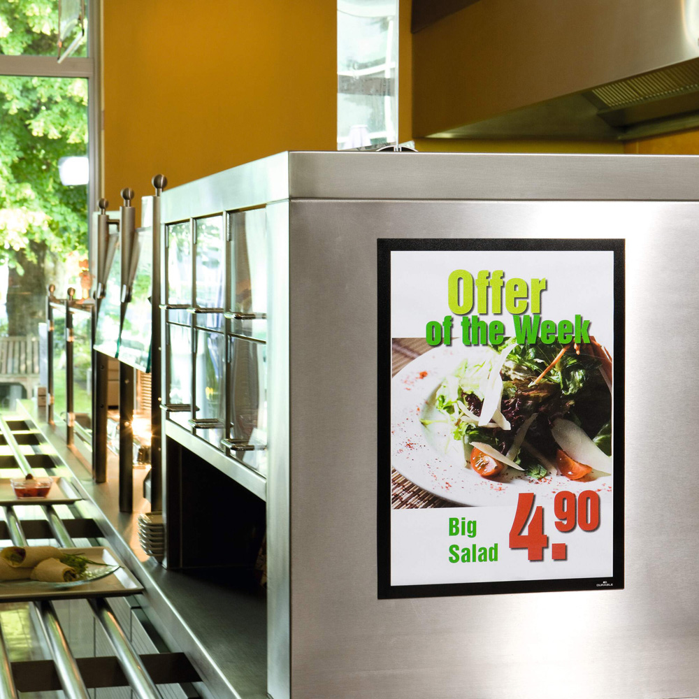 Durable Duraframe A3 Black Self Adhesive Magnetic Signage Frame 2 Pack Image 8