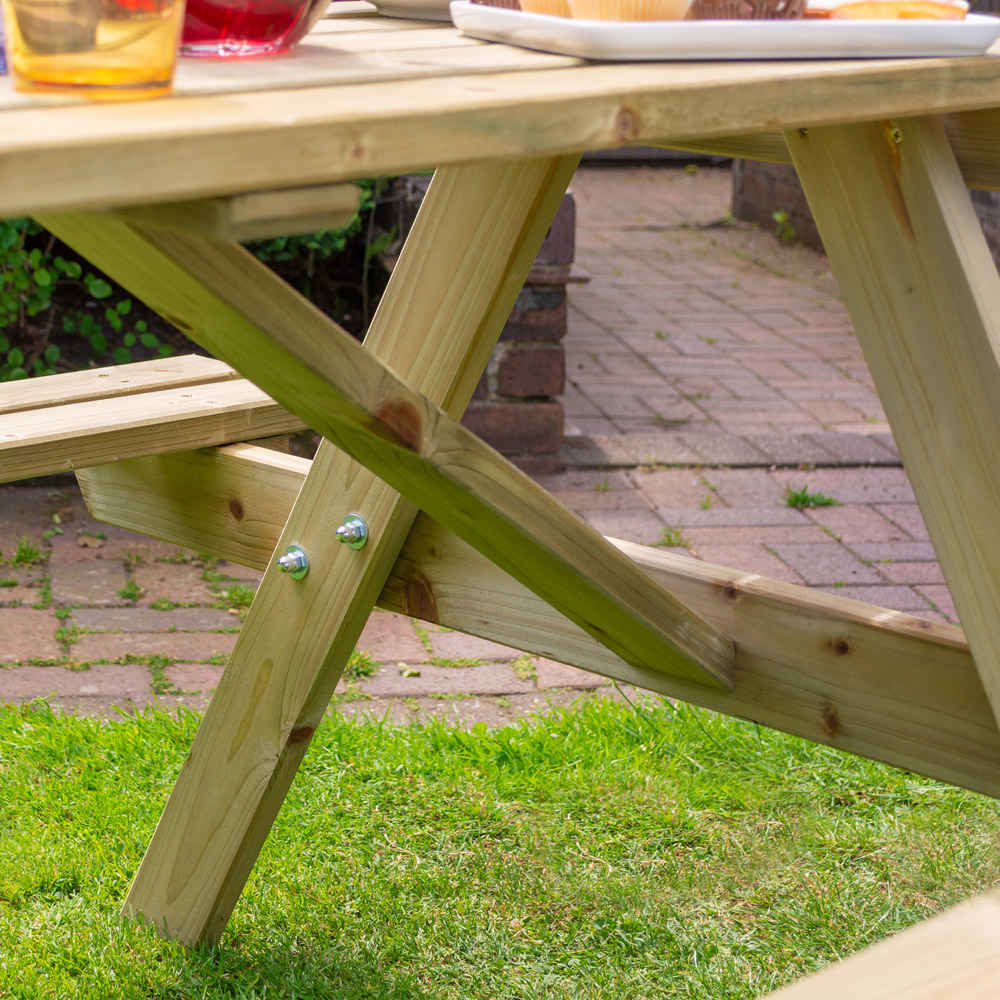 Rowlinson Traditional 6 Seater Picnic Table 1.5m Image 6
