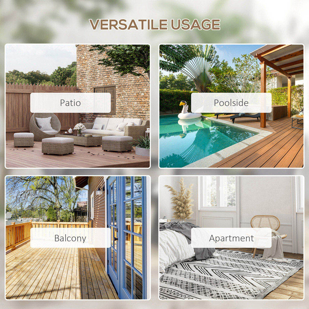 Outsunny Grey Garden Armchairs Folding Furniture Set of 4 Image 6