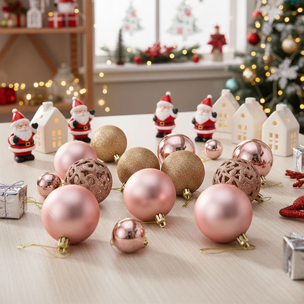 Living and Home 100 Piece Glossy Matte and Hollow Design Christmas Bauble Set Image 2