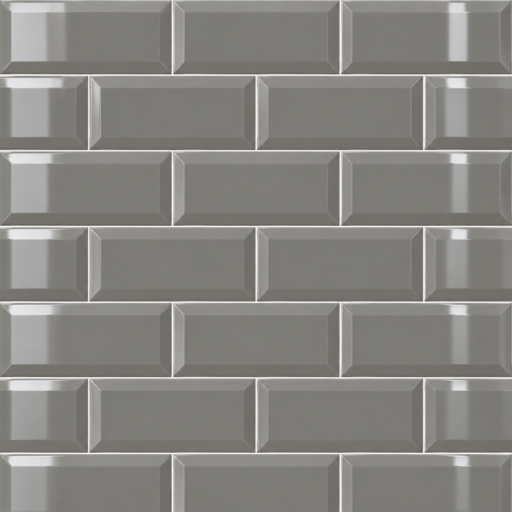 Go Bathrooms Metro Dark Grey Gloss Ceramic Wall Tile 100 x 200mm 50 Pack Image 4