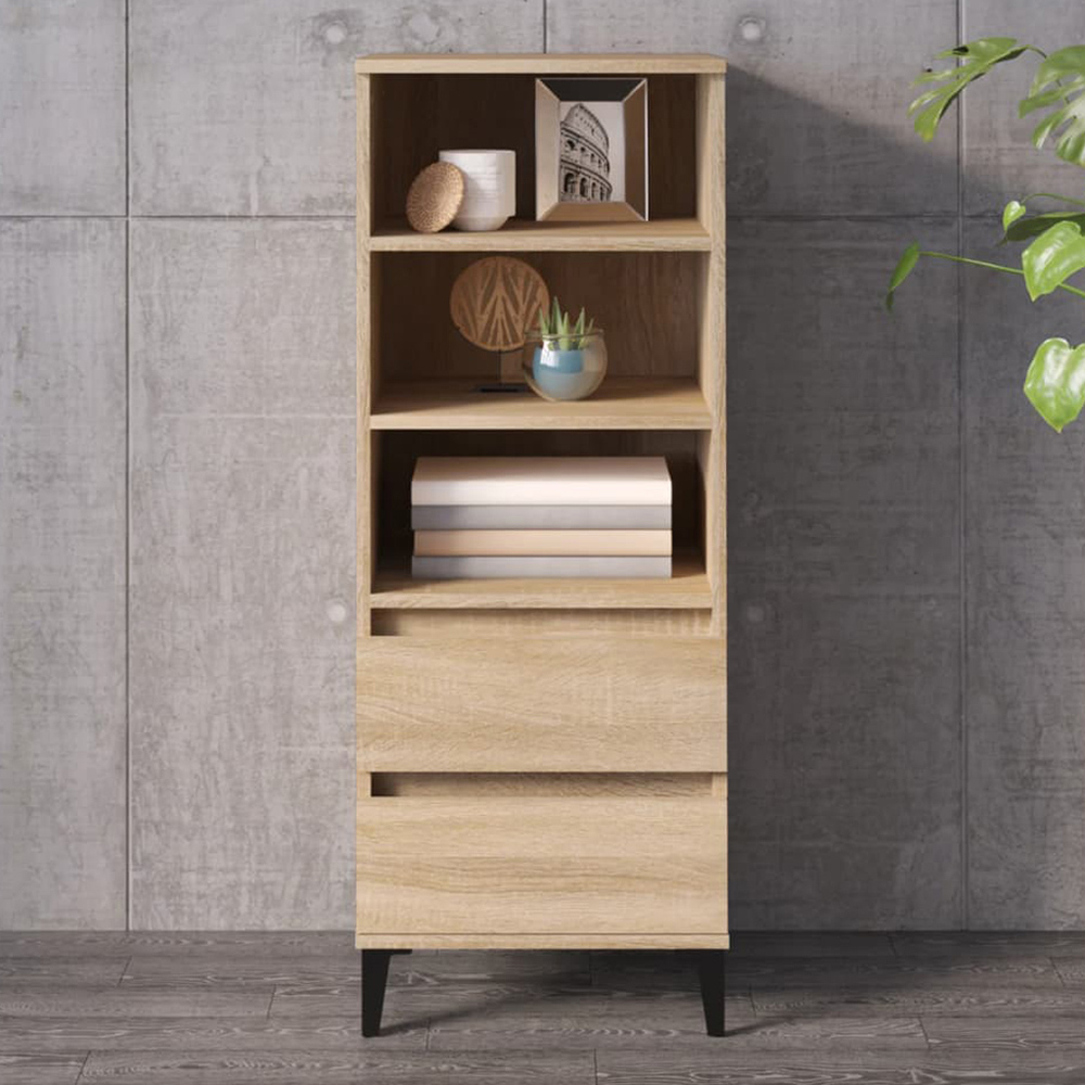vidaXL 2 Drawer 3 Shelf Sonoma Oak Highboard Image 1