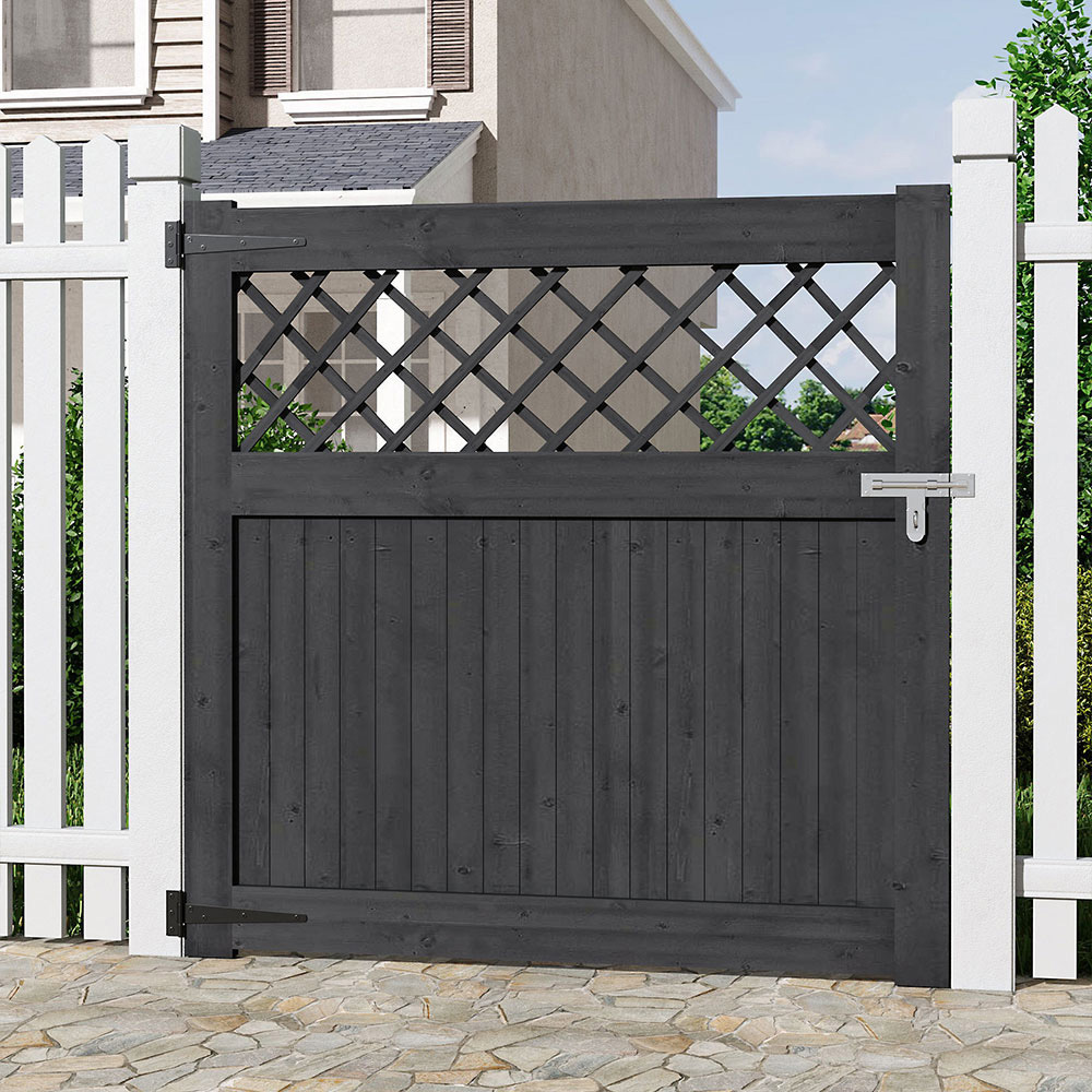 Living and Home Rhombus Wooden Garden Fence Gate with Latch 120 x 120cm Image 6