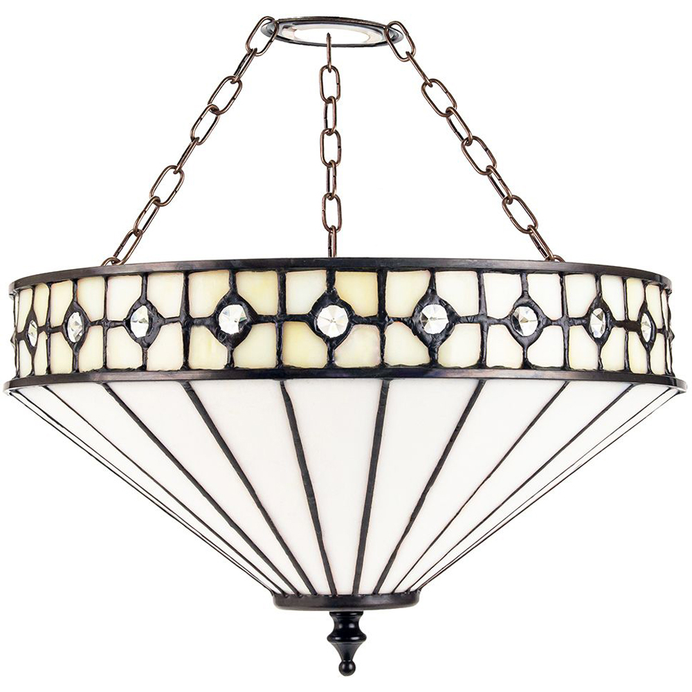 Happy Homewares Opal White Tiffany Glass Pendant Shade Image 1