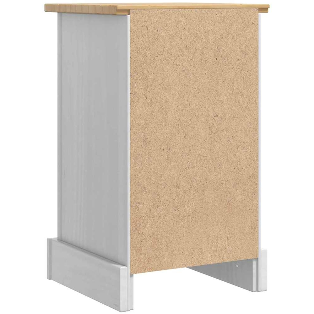 vidaXL Corona Single Door Single Drawer White Solid Pine Wood Bedside Table Image 7