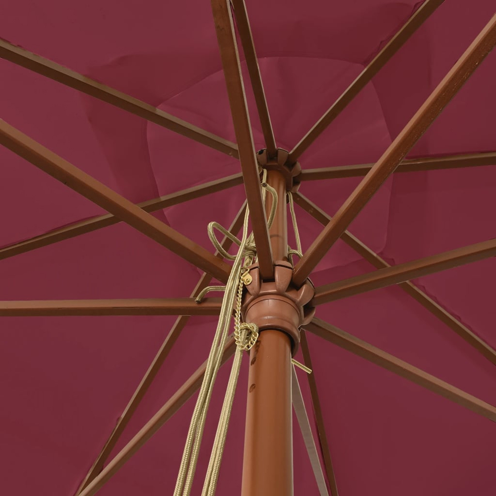 vidaXL Red Garden Parasol 2.7 x 3m Image 4