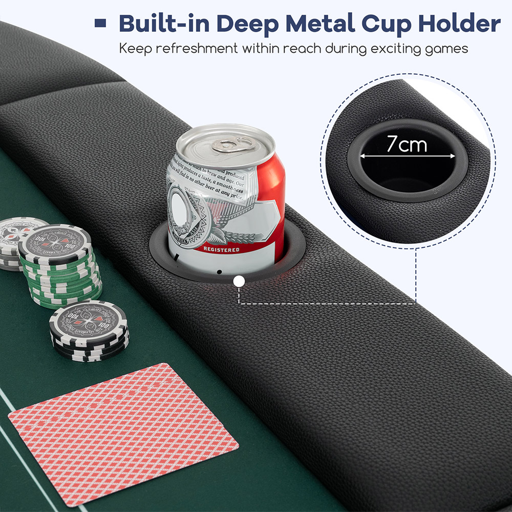 Costway Green 8 Player Foldable Poker and Card Game Table Image 7