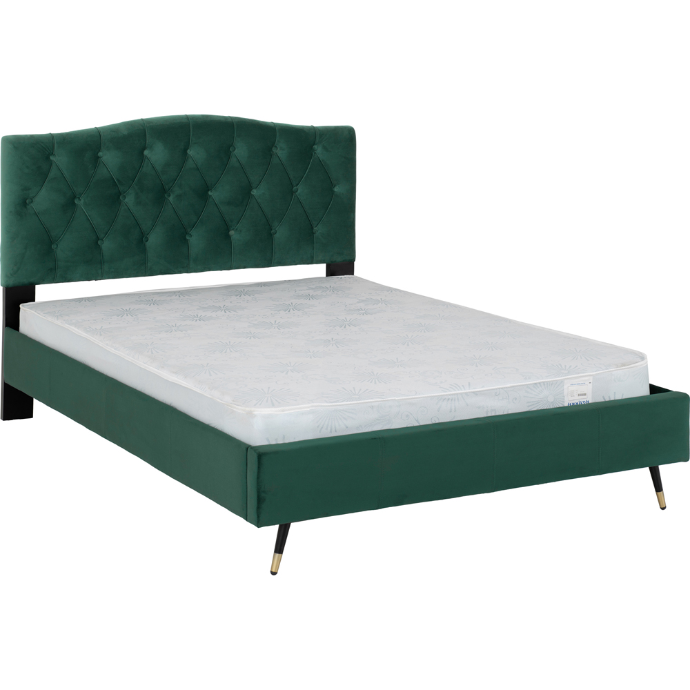 Seconique Freya Double Green Velvet Touch Bed Frame Image 3