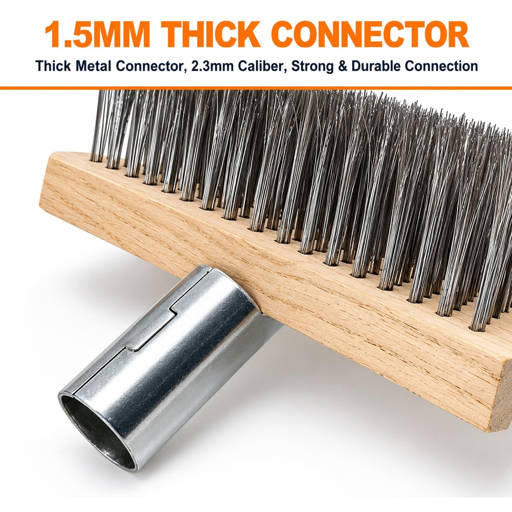 ATEK Heavy Duty Wire Broom with Telescopic Handle 57 inch Image 6