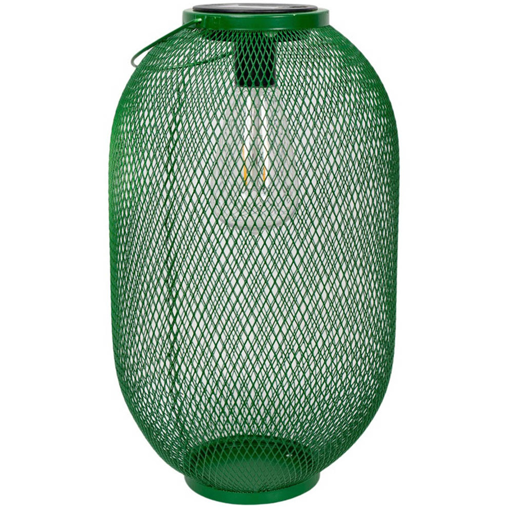 ValueLights Dark Green Metal Mesh Basket Solar Powered Outdoor Garden Lantern Light Image 1