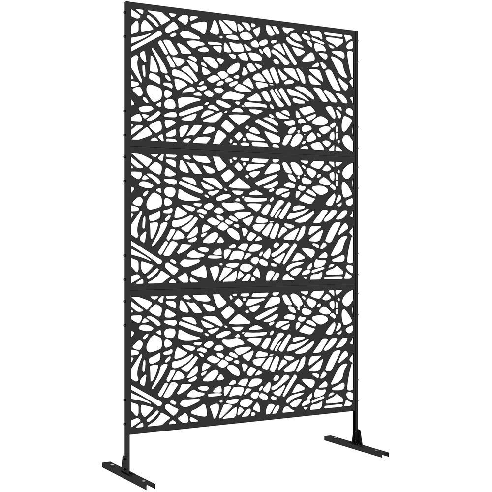 Outsunny 6.4 x 4ft Black Twisted Lines Outdoor Privacy Screen Image 2