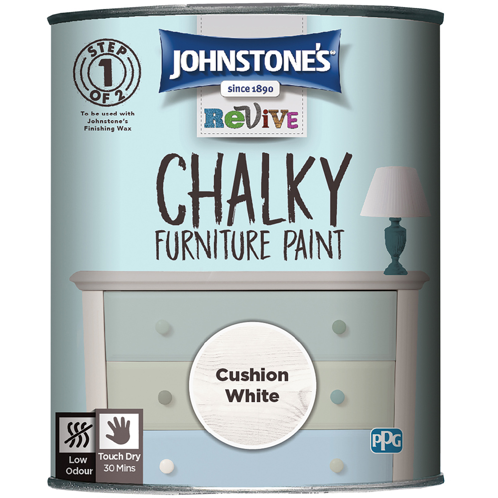 Johnstone's Revive Cushion White Chalky Furniture Paint 750ml Image 2