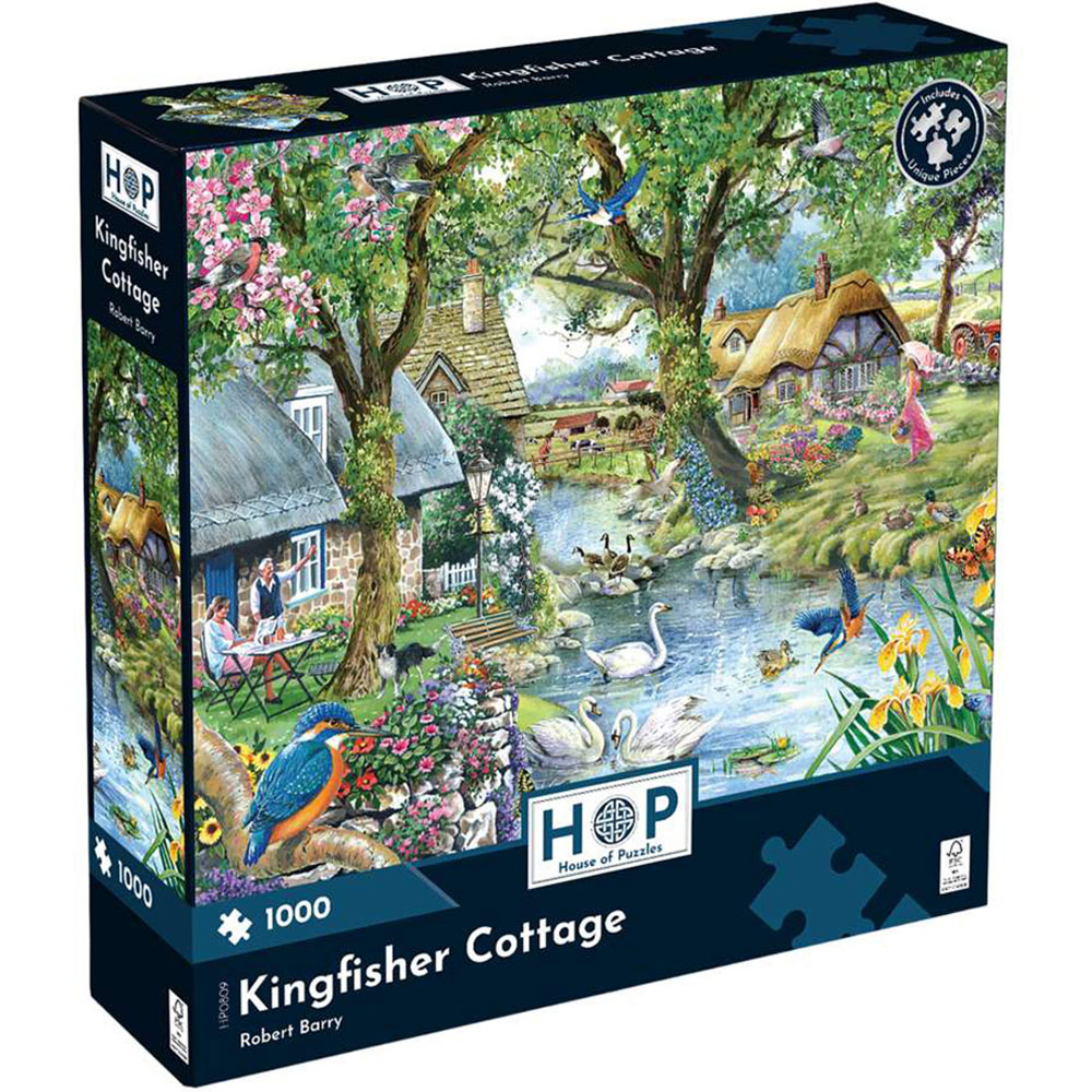 The House of Puzzles Kingfisher Cottage 1000 Piece Jigsaw Puzzle Image 2