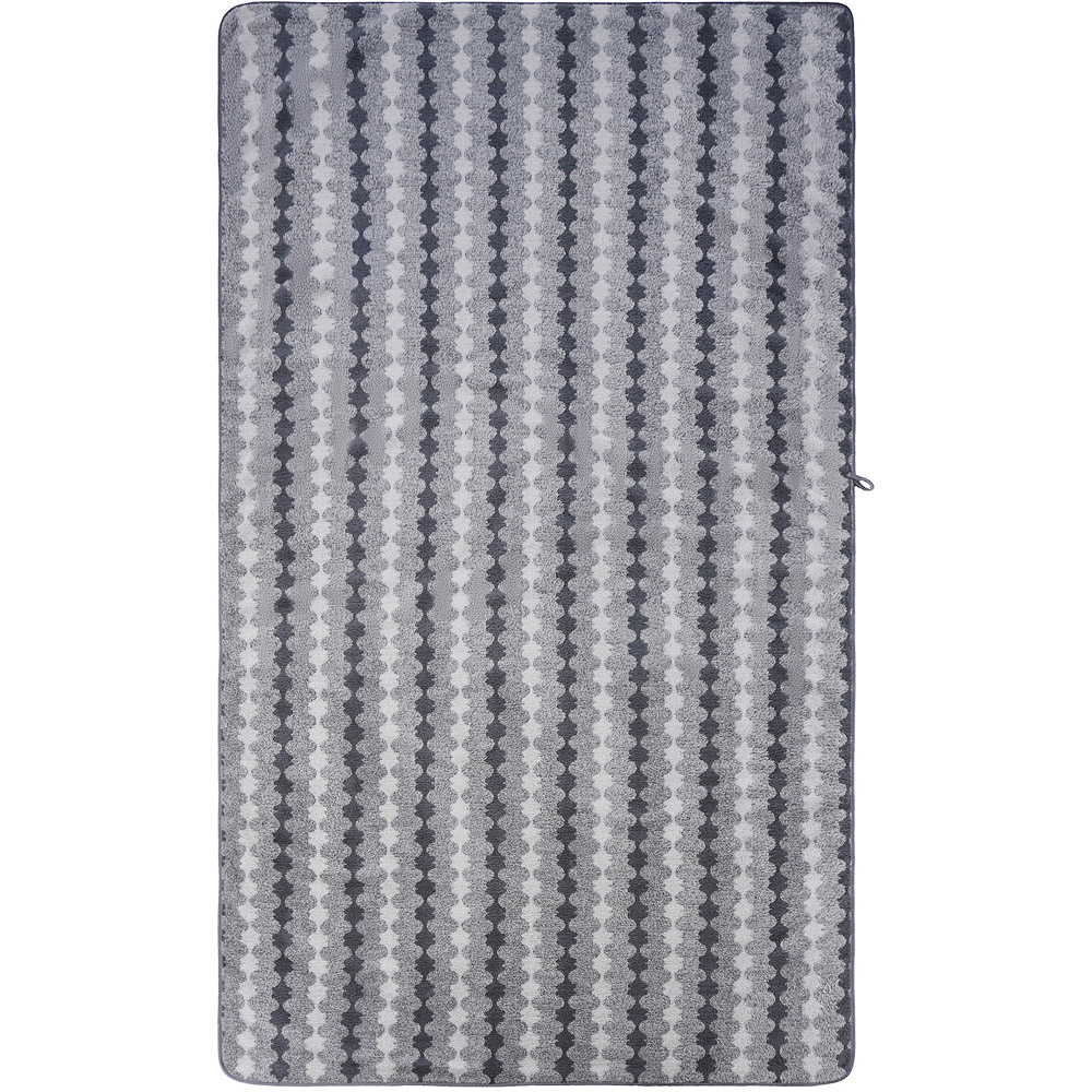 Living and Home Soft Polyester Grey Wave Stripe Towel Set of 4 Image 3