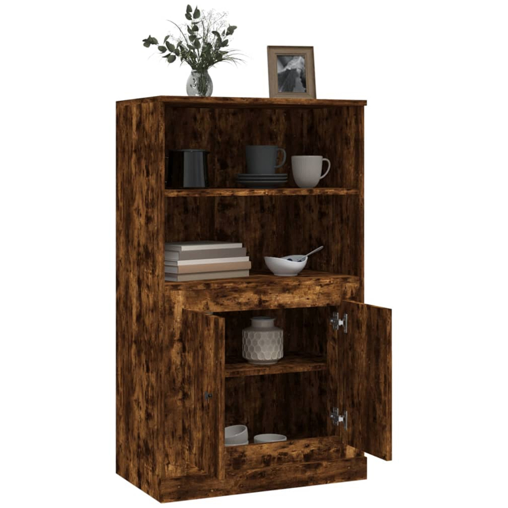 vidaXL 2 Door 2 Shelf Smoked Oak Highboard Image 5
