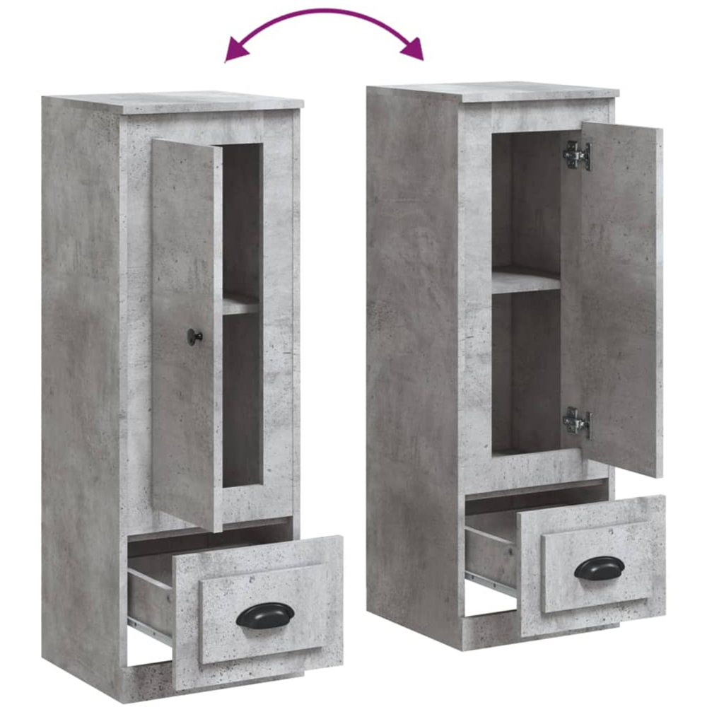 vidaXL Single Door Single Drawer Concrete Grey Compact Highboard Image 8