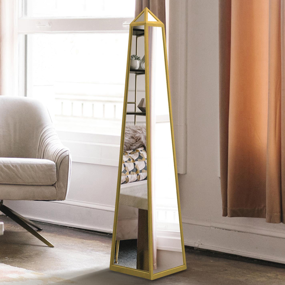 MirrorOutlet The Obelisk Gold Metal Edged Mirrored Ornament 120 x 25cm Image 2