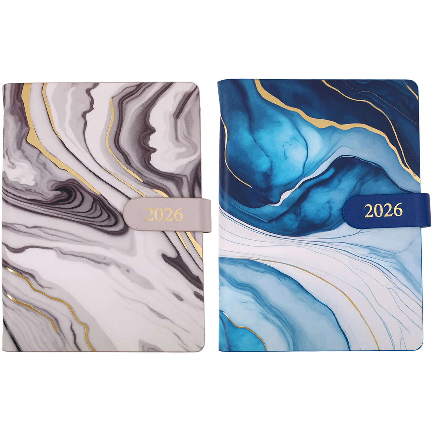 A5 2026 Foiled Marble Index Diary Image 2