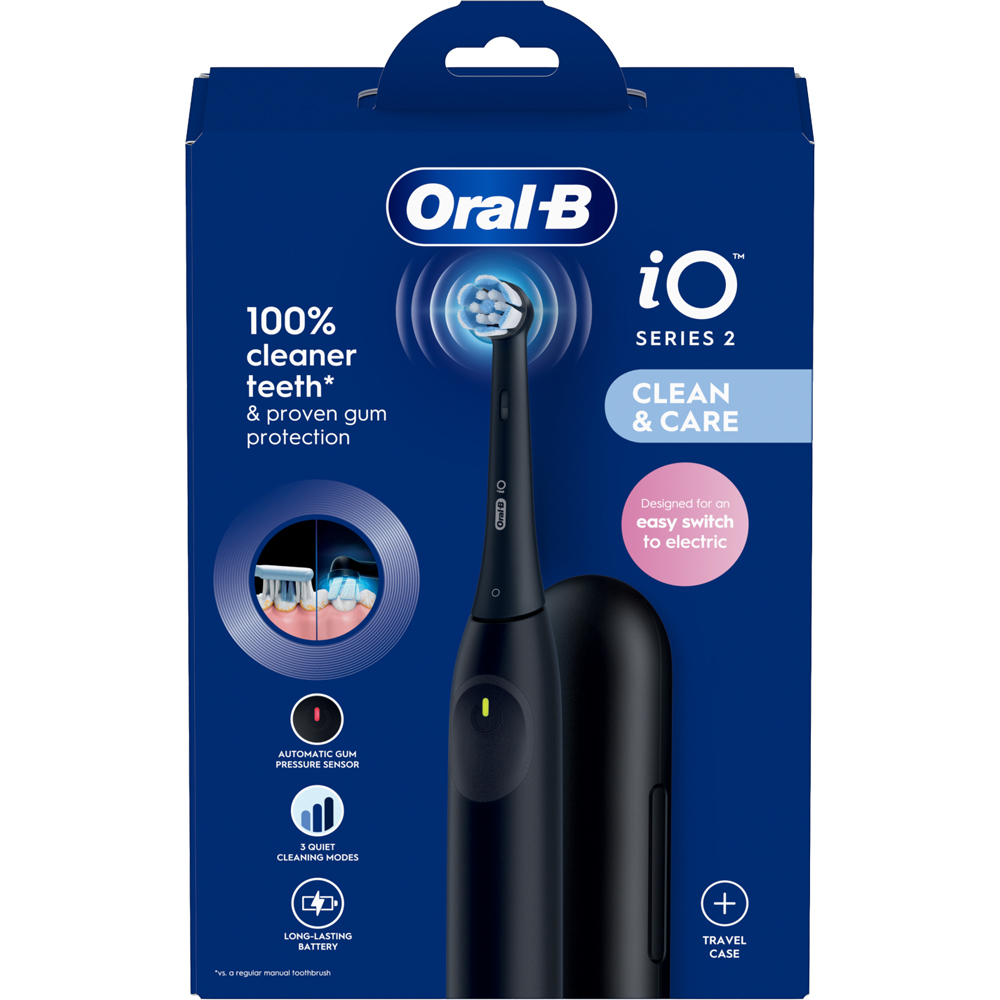 Oral-B iO2 Series Night Black Rechargeable Electric Toothbrush with Travel Case Image 4