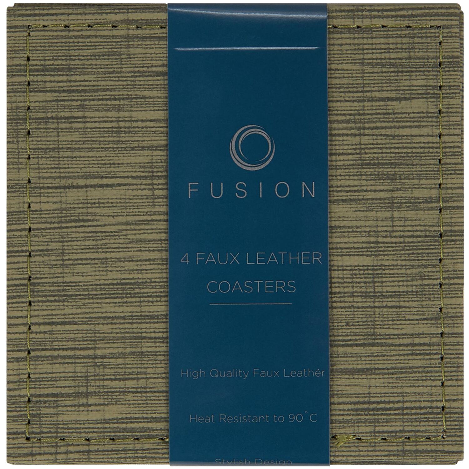 Pack of 4 Linen Texture Coasters - Sage Image 1