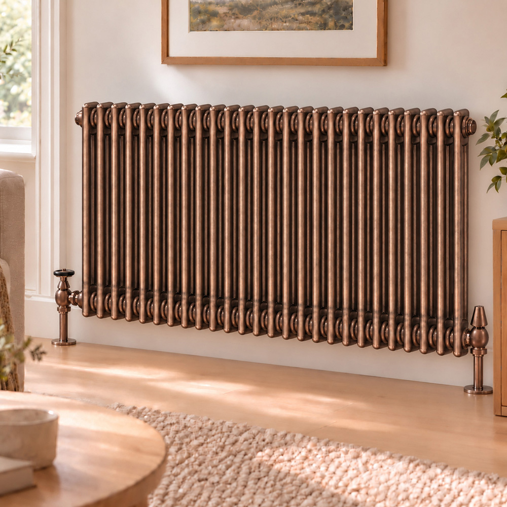Go Bathrooms Traditional Antique Copper 2 Column Radiator 600 x 1190mm Image 2