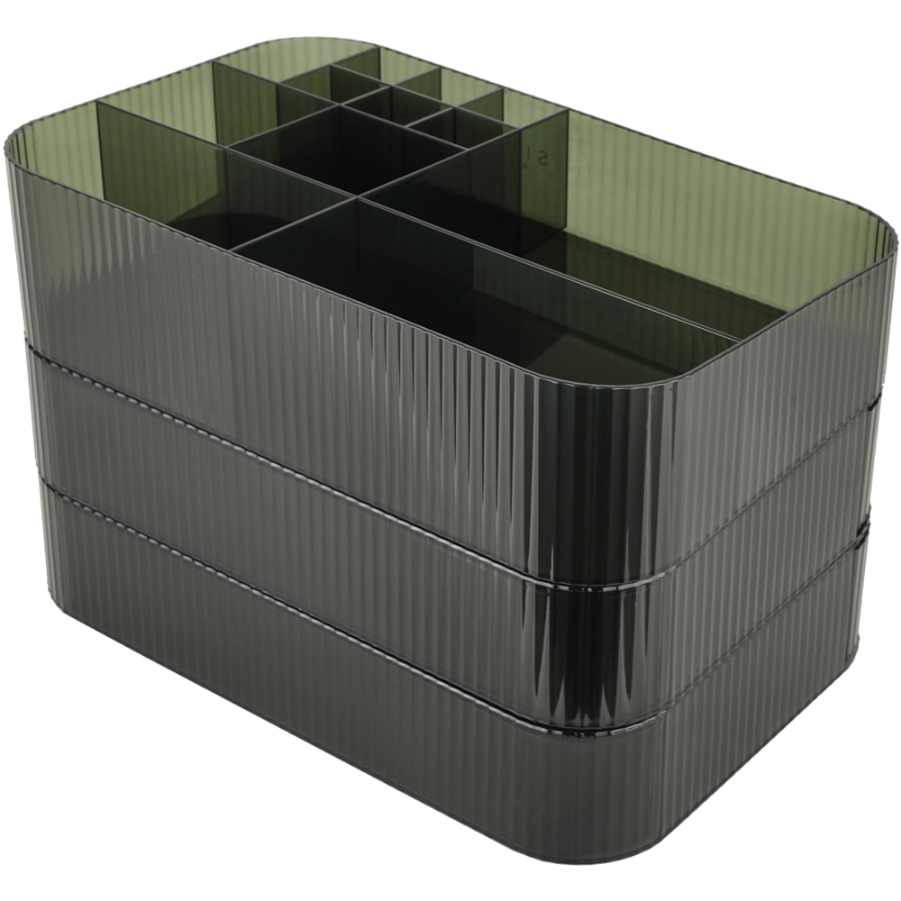 Living and Home 2 Drawer Black Plastic Desktop Makeup and Cosmetic Organiser Image 3