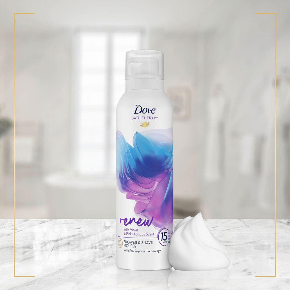Dove Bath Therapy Renew Violet and Hibiscus Shower and Shave Mousse 200ml 6 Pack Image 4