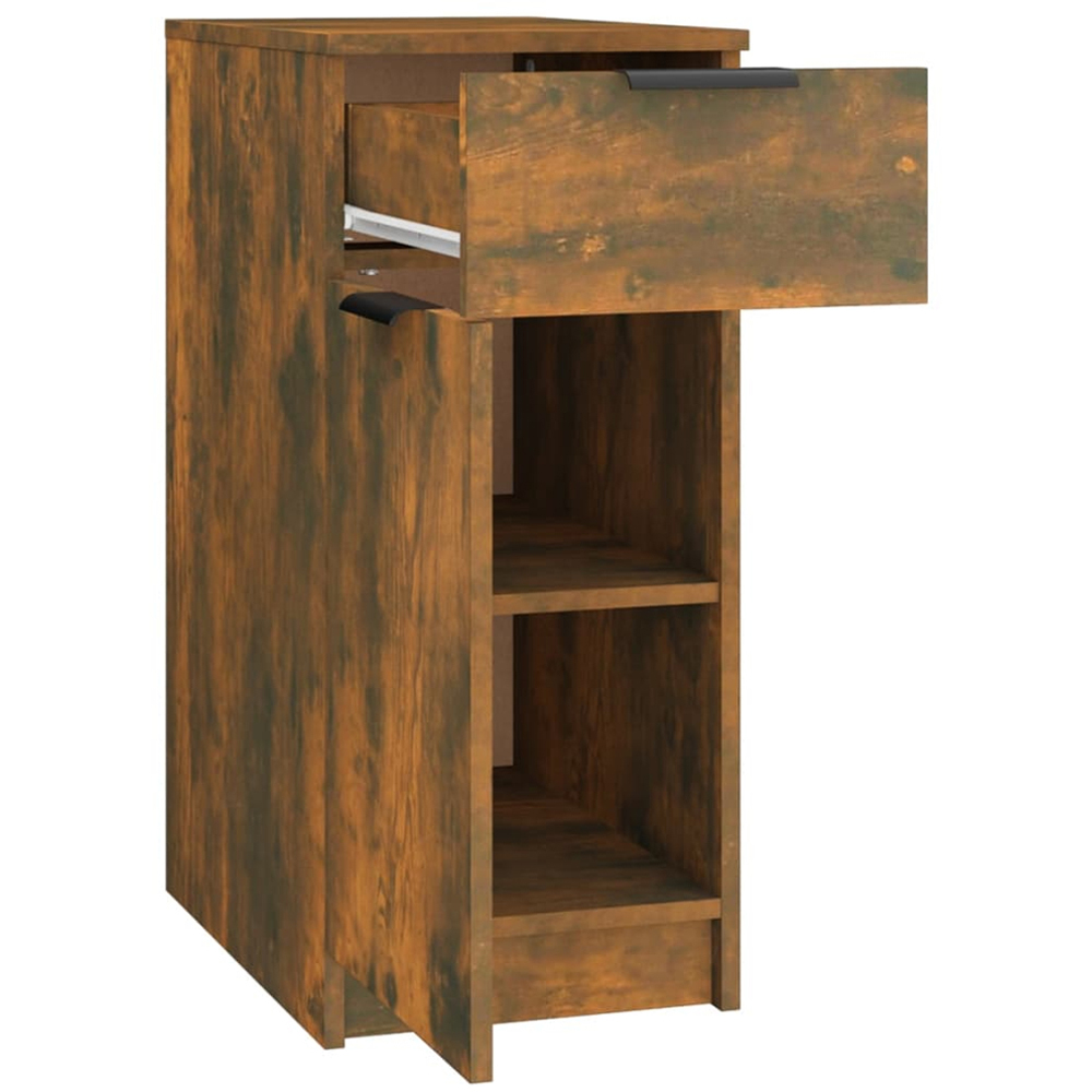 vidaXL Single Door Single Drawer Smoked Oak Desk Cabinet Image 5