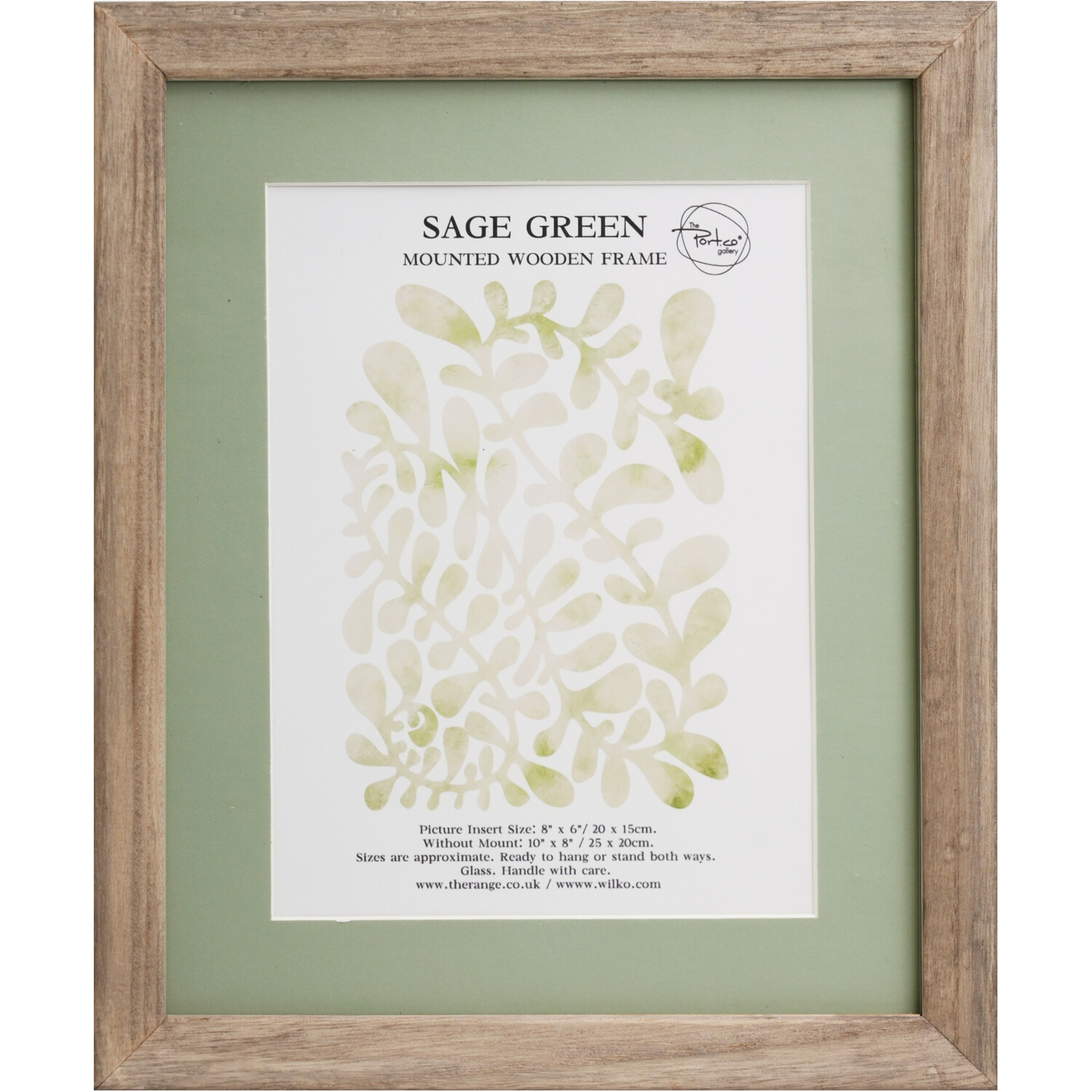 Sage Green Mounted Wooden Photo Frame Green 8 x 6in Image 1