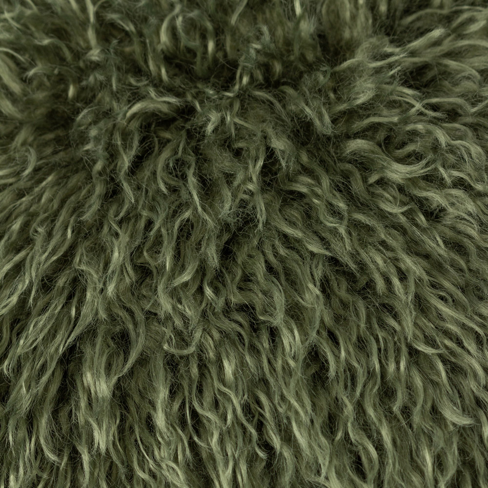 Furn Rowan Khaki Faux Fur Reversible Cushion 50 x 50cm Image 4