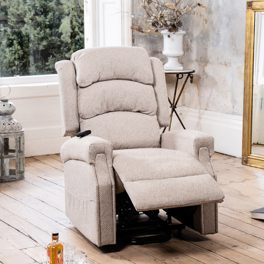 Artemis Home Eltham Beige Massage and Heat Electric Lift Assist Recliner Chair Image 2