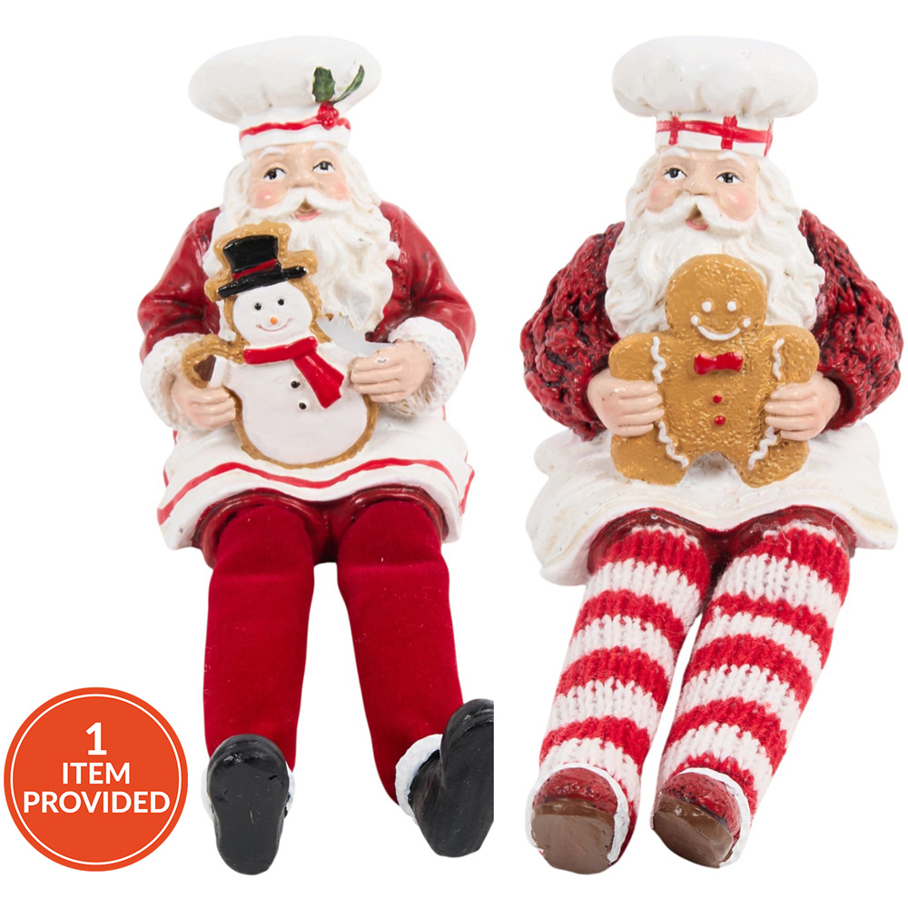 Shelf Sitting Chef Santa Decoration Image 1