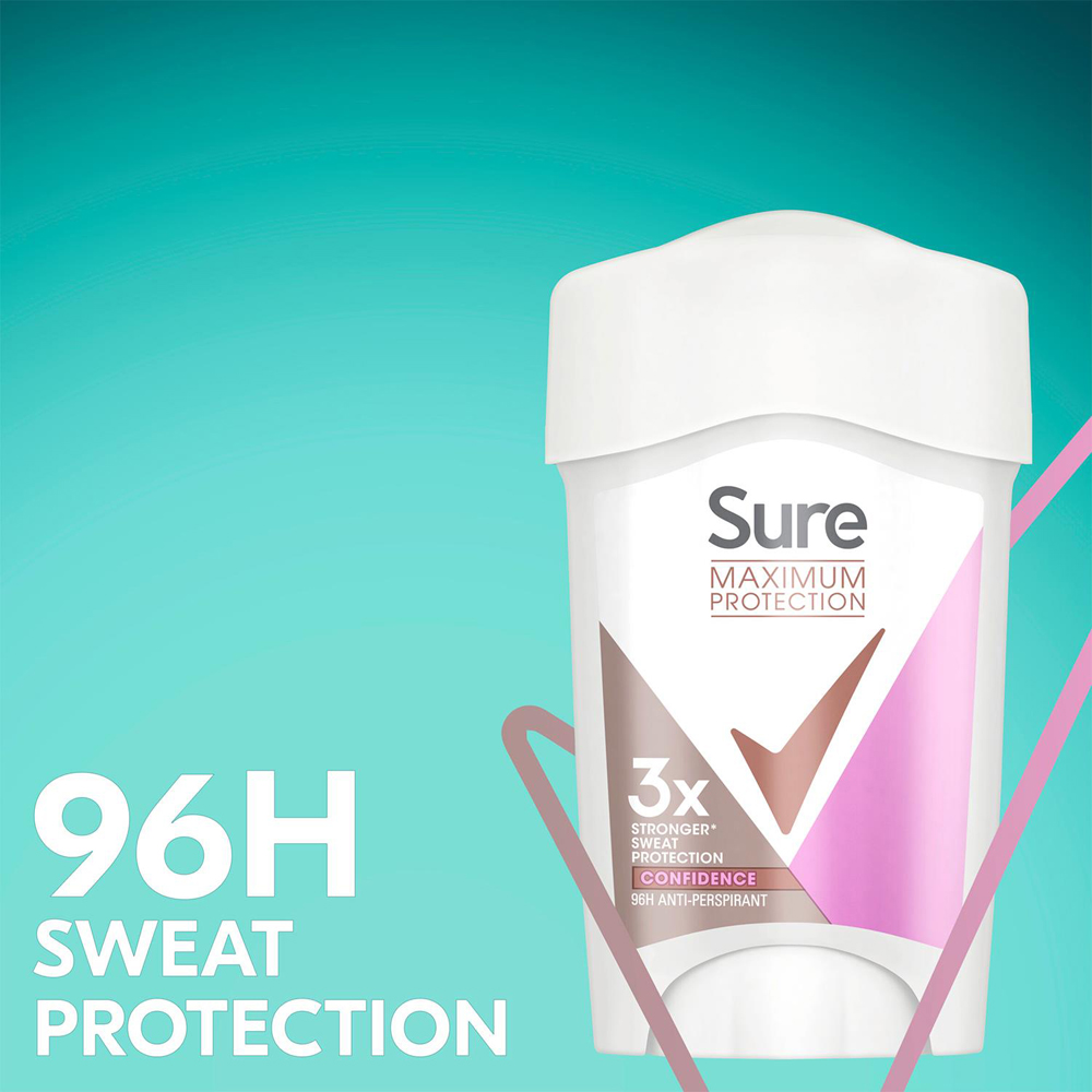 Sure Women Maximum Protection Confidence Anti-Perspirant Deodorant Cream Stick 45ml 18 Pack Image 8