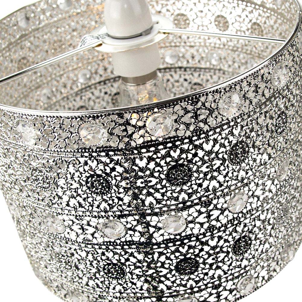 Happy Homewares Antique Silver Acrylic Gem Moroccan Style Chandelier Pendant Shade Image 5