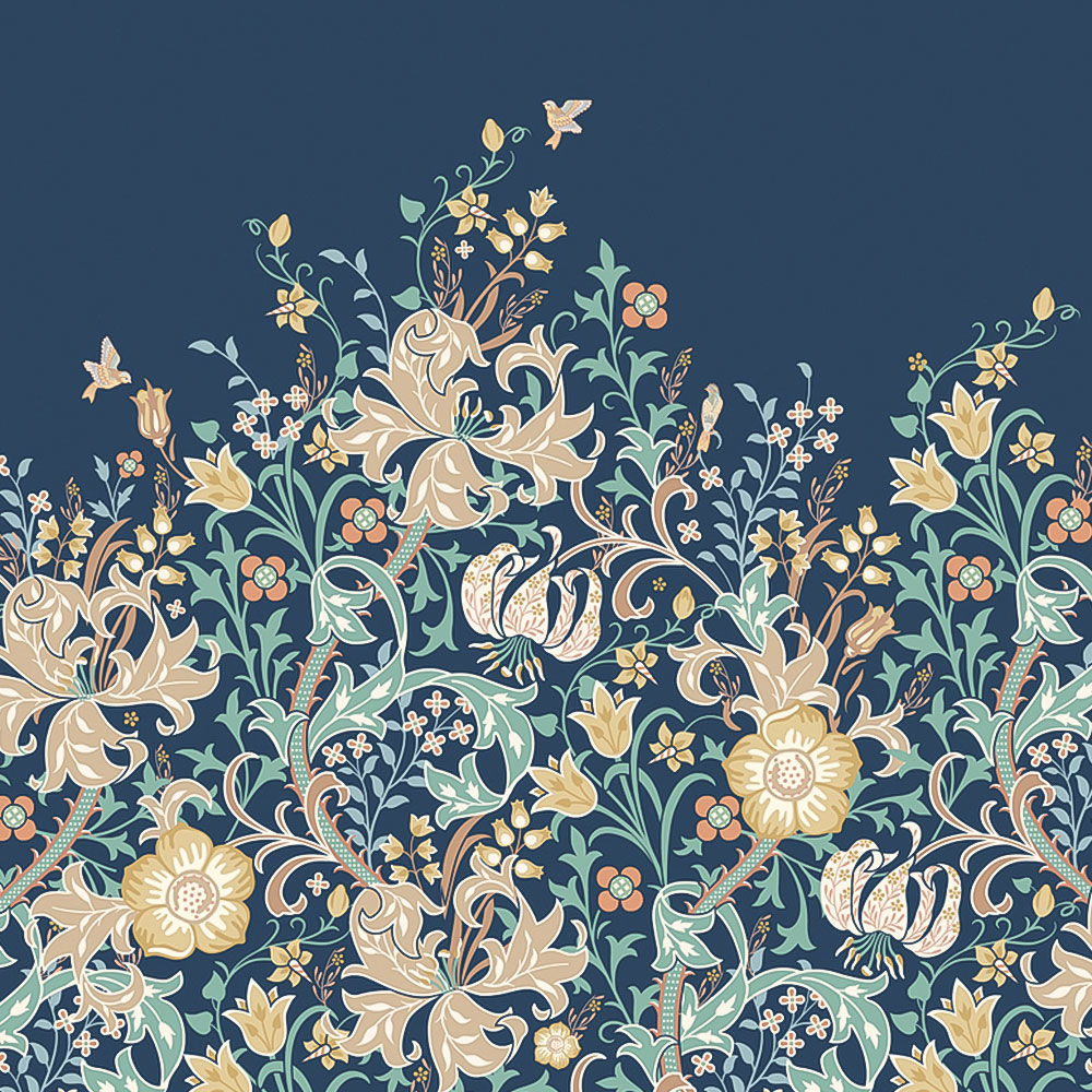 Origin Murals Trailing Lily Navy Blue Wall Mural Image 2