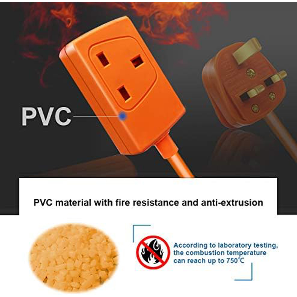 ExtraStar 13A 10m Single Socket Unswitched Orange Extension Lead Image 3