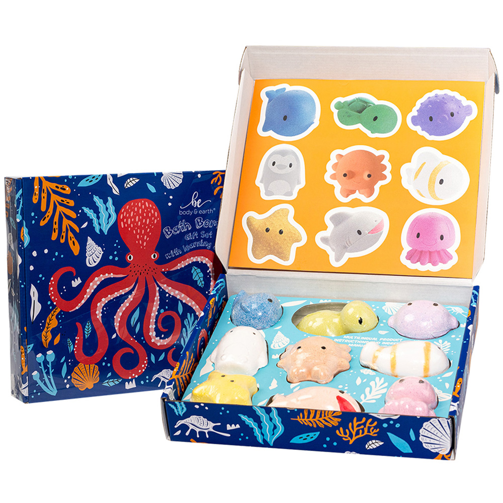 Living and Home Lovely Sea Animal Bath Bomb Gift Set 9 Piece Image 1