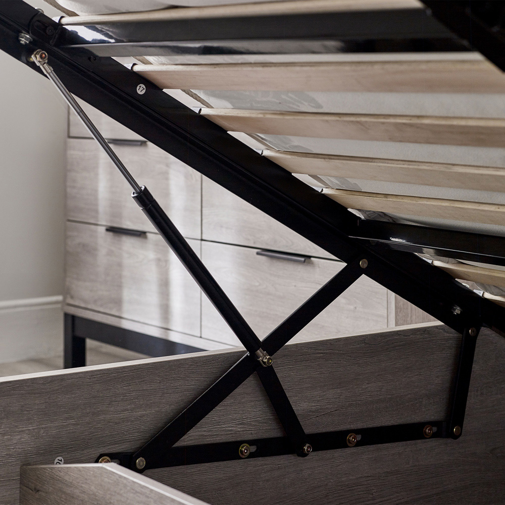 Julian Bowen Bali King Size Grey Oak Storage Ottoman Bed Image 6