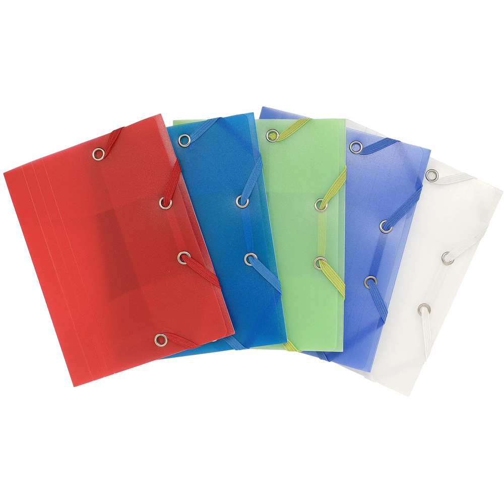 Exacompta Chromaline A6 Multicolour PP Elasticated 3 Flap Folder 25 Pack Image 8