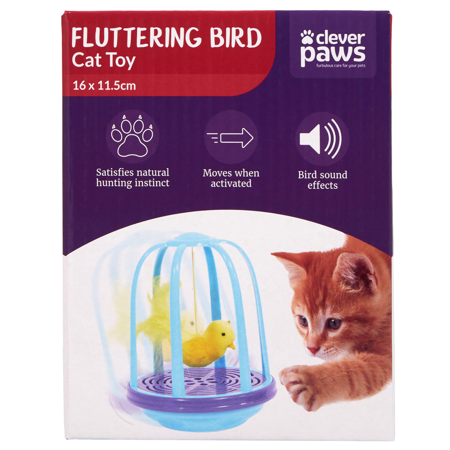 Fluttering Bird Cat Toy - Blue Image 1