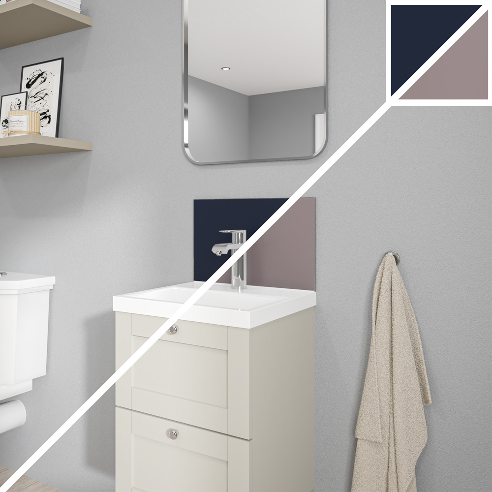 Wetwall Alloy Deep Sea Blue and Smoked Rose Splashback 400 x 250mm Image 6