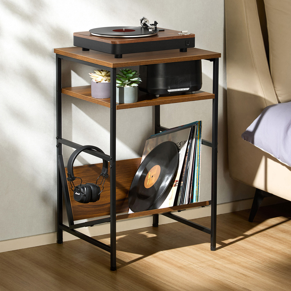 TTAP Marconia Walnut 2 Shelf Turntable Entertainment Stand Image 5
