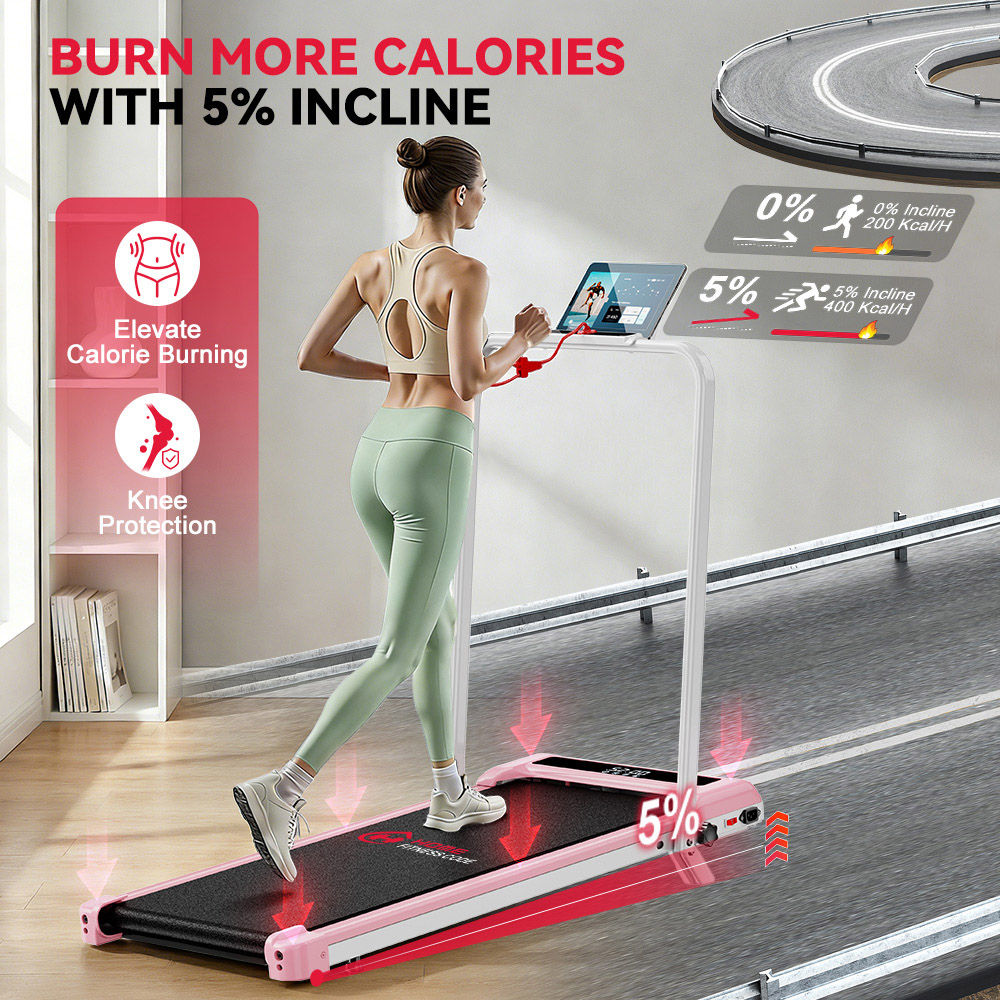 Rattrix Z3 Pink Manual Incline Foldable Treadmill Image 8