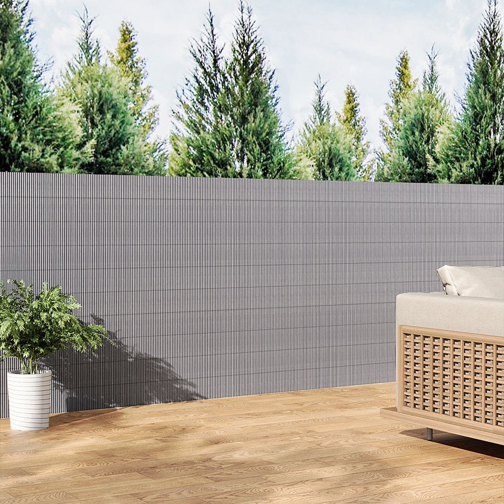 H&O Direct 3 x 10ft Light Grey Sun Blocked Garden Fence Panel Roll Image 2